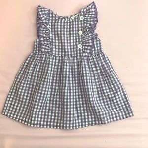 INFANT GIRLS SLEEVELESS PLAID DRESS : SIZE 6-9 MONTHS